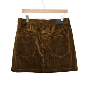 Rails Skirt Womens 30 Brown Ground Cinnamon Corduroy Canyon Button Front Pockets